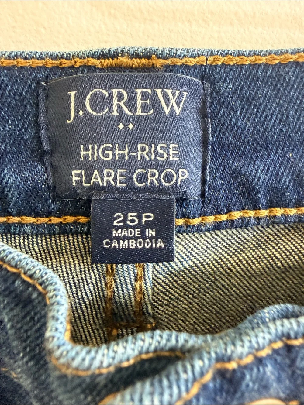 J.Crew High-Rise Flare Crop Jeans Button Fly Dark Wash 25P Petite NWT